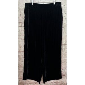 Lane Bryant Womens Black Velvet WIDE LEG Pant Pull On Mid Rise Size 18 NEW $99
